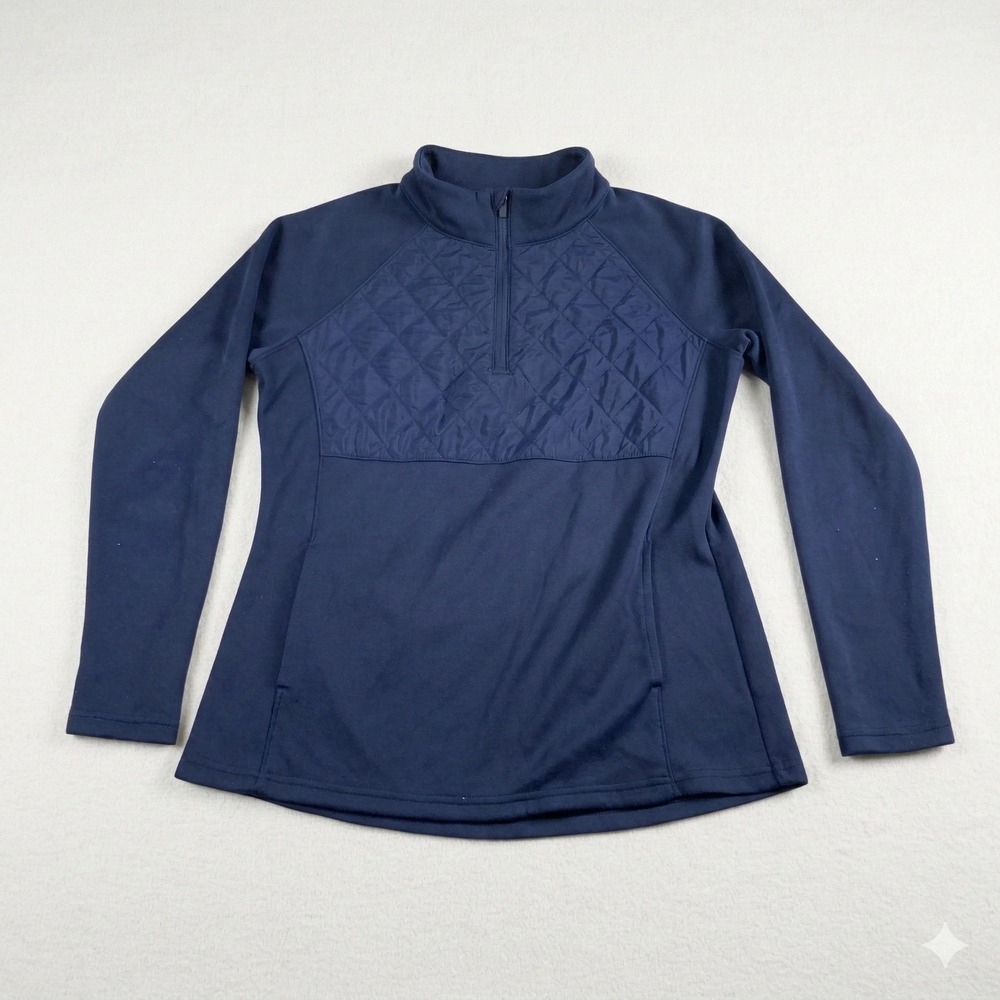 Avia Womens Small 4-6 Navy Blue Quilted Front 1/4 Zip Pullover Jacket Excellent - Picture 1 of 7